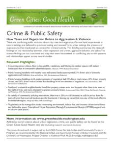 Datasheet No. 1 of 13 December[removed]summaries of scientific research about human health and well-being and urban nature experiences