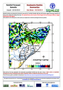Rainfall Forecast  Saadaasha Roobka Somalia