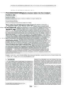 JOURNAL OF GEOPHYSICAL RESEARCH, VOL. 107, NO. B10, 2225, doi:2001JB000182, 2002  Three-dimensional lithospheric structure below the New Zealand Southern Alps Monica D. Kohler Department of Earth and Space Scienc
