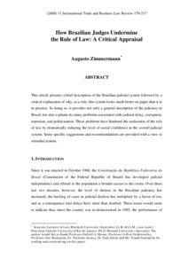 ([removed]International Trade and Business Law Review[removed]How Brazilian Judges Undermine