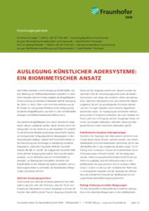 Forschungsergebnisse Dr. Raimund Jaeger l Telefon +[removed]l [removed] Gruppe: Biomedizinische Materialien und Implantate l Geschäftsfeld: Tribologie Prof. Dr. Michael Moseler l Telefon +4