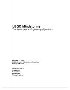 LEGO Mindstorms The Structure of an Engineering (R)evolution