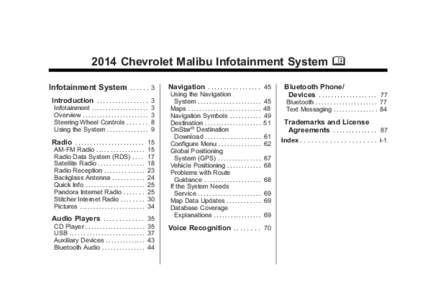 Mobile computers / Android software / Stitcher Radio / Web 2.0 / Chevrolet Malibu / Bluetooth / MyLink / In car entertainment / Transport / Private transport / Mid-size cars