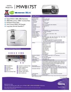 MW817ST  DIGITAL PROJECTOR  I Specifications