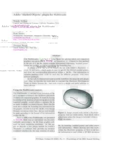 Adobe ‘Marked Objects’ plugin for WaRMreader Wendy McKay Control and Dynamical Systems, CalTech, Pasadena, USA [removed] http://www.cds.caltech.edu/ wgm/