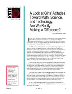 A Look at Girls’ Attitudes Toward Math, Science, and Technology. Are We Really Making a Difference?