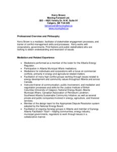 Calgary / Alberta / Geography of Canada / Dispute resolution / Mediation / Executive Council of Alberta