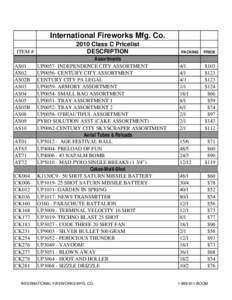 International Fireworks Mfg. Co. ITEM # AS01 AS02 AS02B AS03