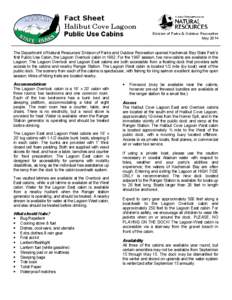 Fact Sheet Halibut Cove Lagoon Public Use Cabins Division of Parks & Outdoor Recreation May 2014