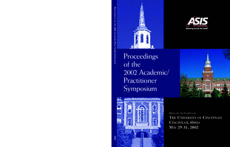 PROCEEDINGS OF THE 2002 ACADEMIC/PRACTIONER SYMPOSIUM  Proceedings of the 2002 Academic/ Practitioner