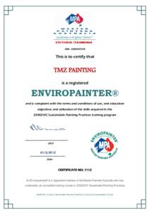 ABN: This is to certify that TMZ PAINTING is a registered