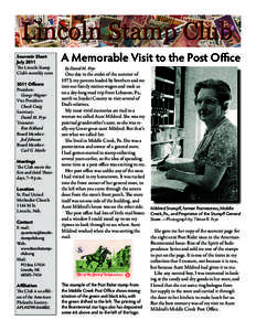 Souvenir Sheet July 2011 The Lincoln Stamp Club’s monthly news 2011 Officers President: