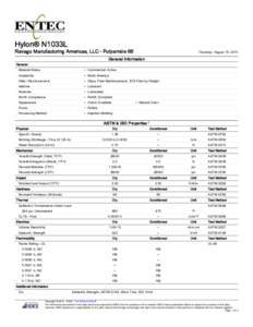 Hylon® N1033L  Ravago Manufacturing Americas, LLC - Polyamide 66 Thursday, August 19, 2010