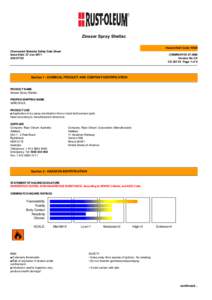 Zinsser Spray Shellac Hazard Alert Code: HIGH Chemwatch Material Safety Data Sheet Issue Date: 27-Jun-2011 XC9317SC