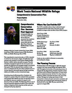 U.S. Fish & Wildlife Service  Mark Twain National Wildlife Refuge Comprehensive Conservation Plan Project Update September 2004
