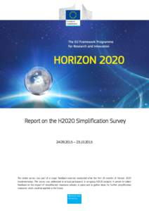Report on the H2020 Simplification Survey