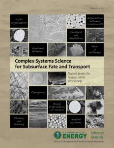 Complex Systems Science for Subsurface Fate and Transport Report from the August 2009 Workshop Convened by