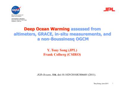 Y. Tony Song (JPL) Frank Colberg (CSIRO) JGR-Oceans, 116, doi:2010JC006601Tony Song, June 2011
