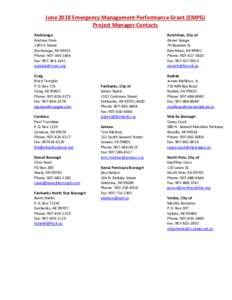 2013 Local Emergency Planning Committee (LEPC) Contacts