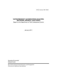 Safer Product Alternatives Analysis