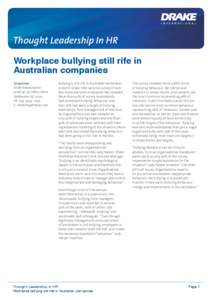 Workforce bullying survey reveals.indd