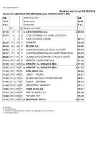 PKS CZĘSTOCHOWA S.A.  Rozkład ważny od[removed]Nazwa linii: CZĘSTOCHOWA-ZAKOPANE przez: KRAKÓW-NOWY TARG CZĘ