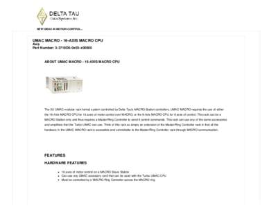 Delta Tau Data Systems, Inc., Motion Control Solutions