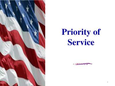 Priority of Service for Veterans Information