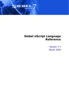 Siebel eScript Language Reference