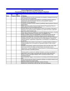 Arizona Department of Health Services Fire and Emergency Services Influenza Pandemic Checklist* Done  In