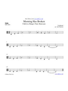 Sheet Music from www.mfiles.co.uk  Morning Has Broken Viola: (alto clef)