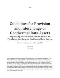 Guidelines for Provision and Interchange of Geothermal Data Assets