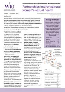 Overcoming barriers for rural women accessing family planning services  Partnerships improving rural women’s sexual health Issue 2