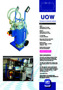 SYSTEM CARE  UOW PORTABLE FILTRATION PACKAGE ITEMS