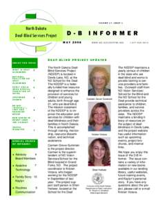 VOLUME 17, ISSUE 1  North Dakota Deaf-Blind Services Project  D - B