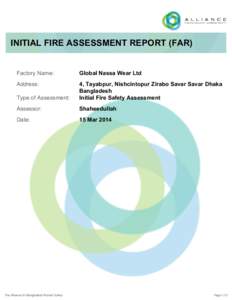 INITIAL FIRE ASSESSMENT REPORT (FAR) Factory Name: Global Nassa Wear Ltd  Address: