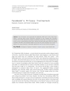 Convergence: The International Journal of Research into New Media Technologies Copyright © 2008 Sage Publications London, Los Angeles, New Delhi and Singapore Vol 14(1): 13–20 DEBATE