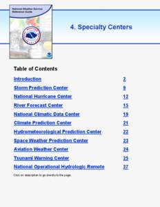 4. Specialty Centers  Table of Contents Introduction  2