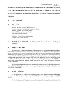 Easement / Conservation easement / James City County /  Virginia / Virginia Department of Transportation / Special-use permit / Board of Supervisors / United States / Government / Human geography / Real property law / Legal documents / Zoning