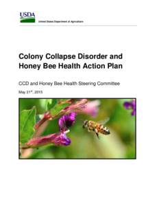 United States Department of Agriculture  Colony Collapse Disorder and Honey Bee Health Action Plan CCD and Honey Bee Health Steering Committee May 21st, 2015