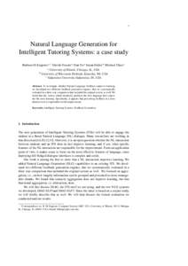 Educational psychology / Educational technology / Intelligent tutoring system / Natural language generation / SO(10) / The Diag / Aggregation / Education / Science