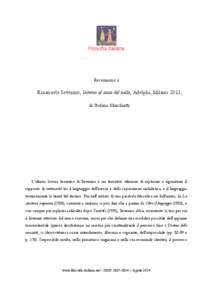 Filosofia Italiana  Recensione a Emanuele Severino, Intorno al senso del nulla, Adelphi, Milano 2013, di Stefano Maschietti