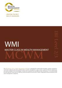 Finance / Business / Wealth management / Financial adviser / Investment advisory / Hedge fund / Bank / Investment Policy Statement / Chartered Strategic Wealth Professional / Financial economics / Investment / Financial services