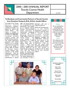 2000—2001 ANNUAL REPORT Tuscola County Health Department April 2002