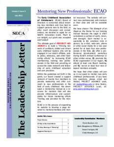 Volume 5 Issue 4  The Leadership Letter SOUTHERN EARLY CHILDHOOD ASSOCIATION