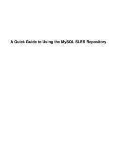 A Quick Guide to Using the MySQL SLES Repository