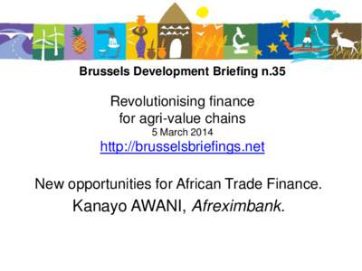 Brussels Development Briefing n.35  Revolutionising finance for agri-value chains 5 March 2014