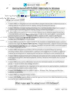 Assistive technology / Computer accessibility / Kurzweil Educational Systems / Taskbar / Kurzweil / Portable Document Format / Kurzweil K250 / Ray Kurzweil / Computing / System software / Software