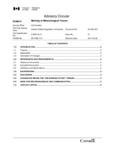 Advisory Circular Subject: Marking of Meteorological Towers  Issuing Office: