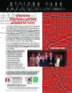 BEDFORD PARK UPGRADES FIRE CODES FOR A SAFER COMMUNITY Congratulations Village President David Brady and Bedford Park Trustees!